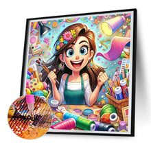 Load image into Gallery viewer, Diamond Painting - Full Round - handmade girl (30*30CM)
