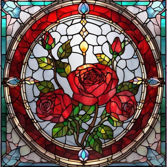 Diamond Painting - Full Round - glass art rose (30*30CM)