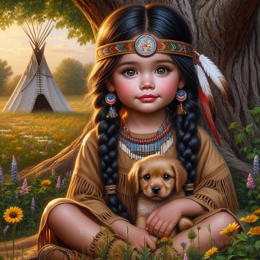 Diamond Painting - Full Round - indian girl (30*30CM)