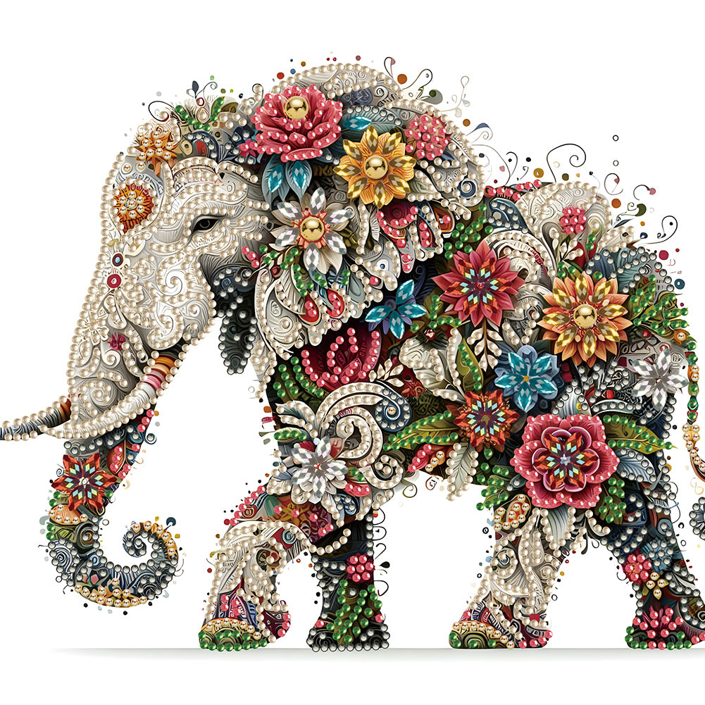 Diamond Painting - Partial Special Shaped - exquisite elephant (30*30CM)