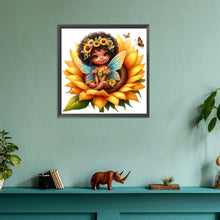 Load image into Gallery viewer, Diamond Painting - Full Round - sunflower black elf (30*30CM)
