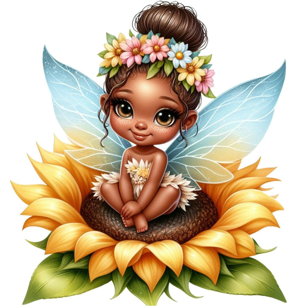 Diamond Painting - Full Round - sunflower black elf (30*30CM)
