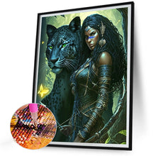 Load image into Gallery viewer, Diamond Painting - Full Round - woman and leopard (30*40CM)
