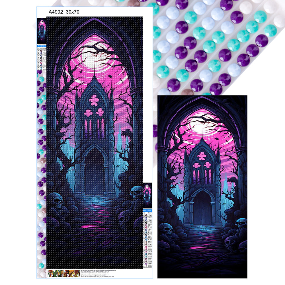 Diamond Painting - Full Round - Halloween Castle (30*70CM)