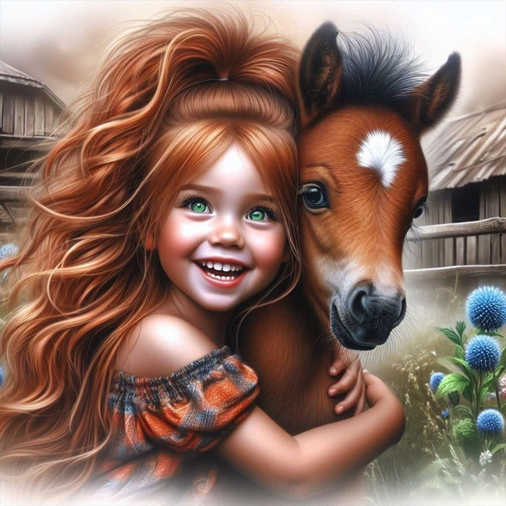 Diamond Painting - Full Round - little pony girl (30*30CM)