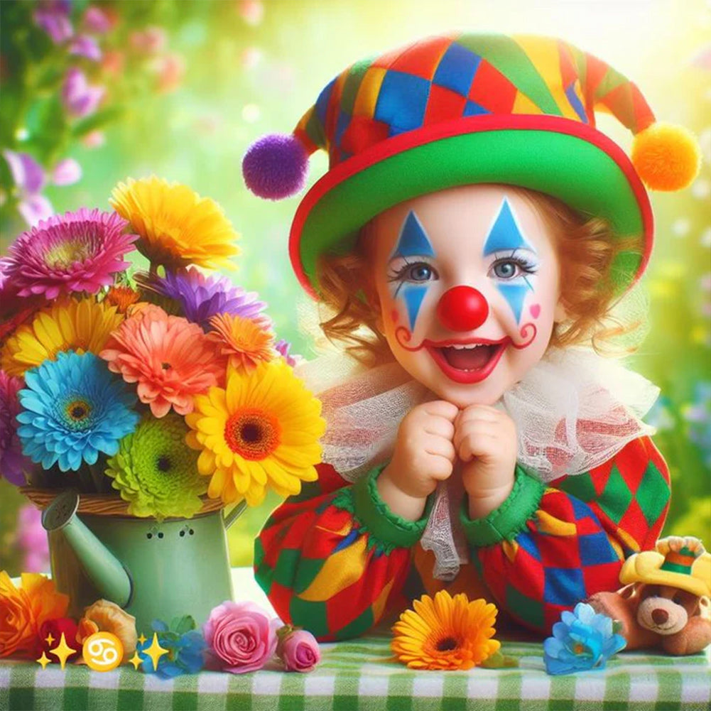 Diamond Painting - Full Round - clown kid (30*30CM)