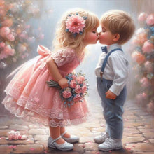 Load image into Gallery viewer, Diamond Painting - Full Round - kiss a child (30*30CM)
