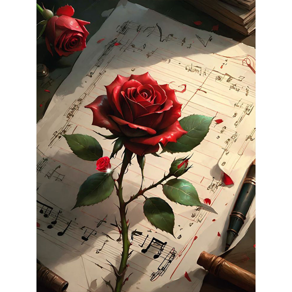 Diamond Painting - Full Round - Red rose (30*40CM)