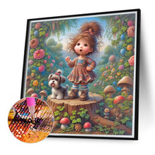 Load image into Gallery viewer, Diamond Painting - Full Round - Little girl performing in the garden (40*40CM)
