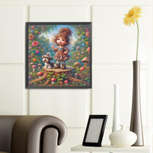 Load image into Gallery viewer, Diamond Painting - Full Round - Little girl performing in the garden (40*40CM)
