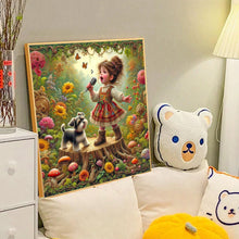 Load image into Gallery viewer, Diamond Painting - Full Round - Little girl performing in the garden (40*40CM)
