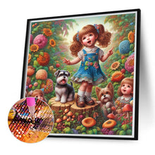 Load image into Gallery viewer, Diamond Painting - Full Round - Little girl performing in the garden (40*40CM)
