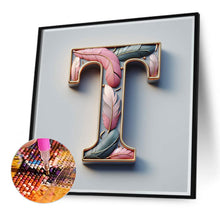 Load image into Gallery viewer, Diamond Painting - Full Round - Feather Letter-T (40*40CM)
