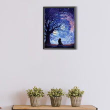 Load image into Gallery viewer, AB Diamond Painting - Full Round - Girl&#39;s back under the starry sky (30*40CM)
