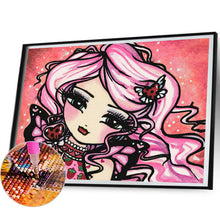 Load image into Gallery viewer, AB Diamond Painting - Full Round - pink hair girl (50*40CM)
