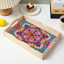 Load image into Gallery viewer, Wooden Retro Pattern 5D DIY Diamond Painting Serving Tray with Handle Home Decor
