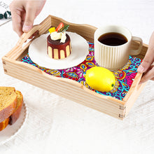 Load image into Gallery viewer, Wooden Retro Pattern 5D DIY Diamond Painting Serving Tray with Handle Home Decor

