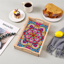 Load image into Gallery viewer, Wooden Retro Pattern 5D DIY Diamond Painting Serving Tray with Handle Home Decor
