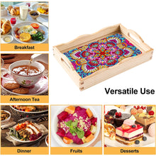 Load image into Gallery viewer, Wooden Retro Pattern 5D DIY Diamond Painting Serving Tray with Handle Home Decor
