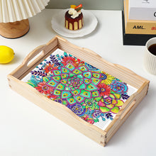 Load image into Gallery viewer, Wooden Retro Pattern 5D DIY Diamond Painting Serving Tray with Handle Home Decor
