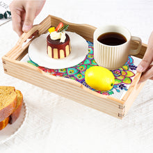 Load image into Gallery viewer, Wooden Retro Pattern 5D DIY Diamond Painting Serving Tray with Handle Home Decor
