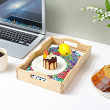 Load image into Gallery viewer, Wooden Retro Pattern 5D DIY Diamond Painting Serving Tray with Handle Home Decor
