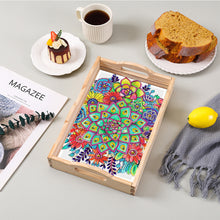 Load image into Gallery viewer, Wooden Retro Pattern 5D DIY Diamond Painting Serving Tray with Handle Home Decor
