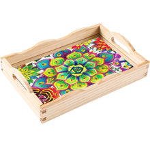 Load image into Gallery viewer, Wooden Retro Pattern 5D DIY Diamond Painting Serving Tray with Handle Home Decor
