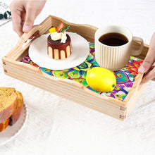 Load image into Gallery viewer, Wooden Retro Pattern 5D DIY Diamond Painting Serving Tray with Handle Home Decor
