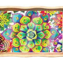 Load image into Gallery viewer, Wooden Retro Pattern 5D DIY Diamond Painting Serving Tray with Handle Home Decor
