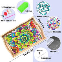 Load image into Gallery viewer, Wooden Retro Pattern 5D DIY Diamond Painting Serving Tray with Handle Home Decor
