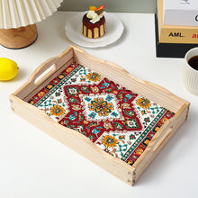 Load image into Gallery viewer, Wooden Retro Pattern 5D DIY Diamond Painting Serving Tray with Handle Home Decor
