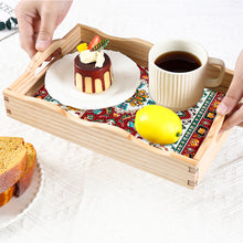 Load image into Gallery viewer, Wooden Retro Pattern 5D DIY Diamond Painting Serving Tray with Handle Home Decor
