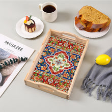 Load image into Gallery viewer, Wooden Retro Pattern 5D DIY Diamond Painting Serving Tray with Handle Home Decor
