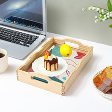 Load image into Gallery viewer, Wooden Simple Pattern 5D DIY Diamond Painting Serving Tray with Handle for Table
