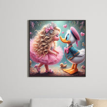 Load image into Gallery viewer, Diamond Painting - Full Round - girl and donald duck (30*30CM)
