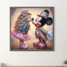 Load image into Gallery viewer, Diamond Painting - Full Round - Girl kisses Mickey (30*30CM)
