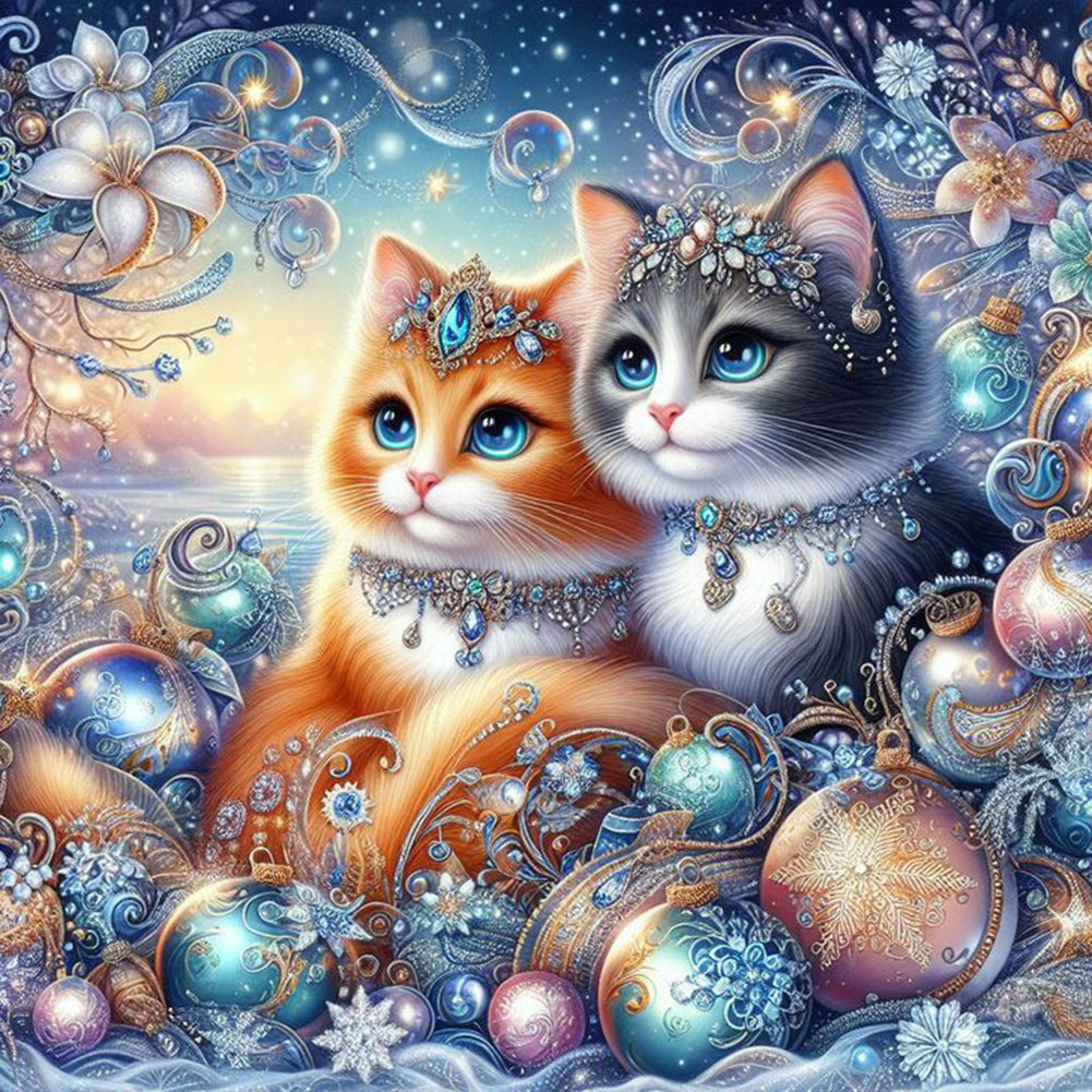 Diamond Painting - Full Round - gem cat (30*30CM)