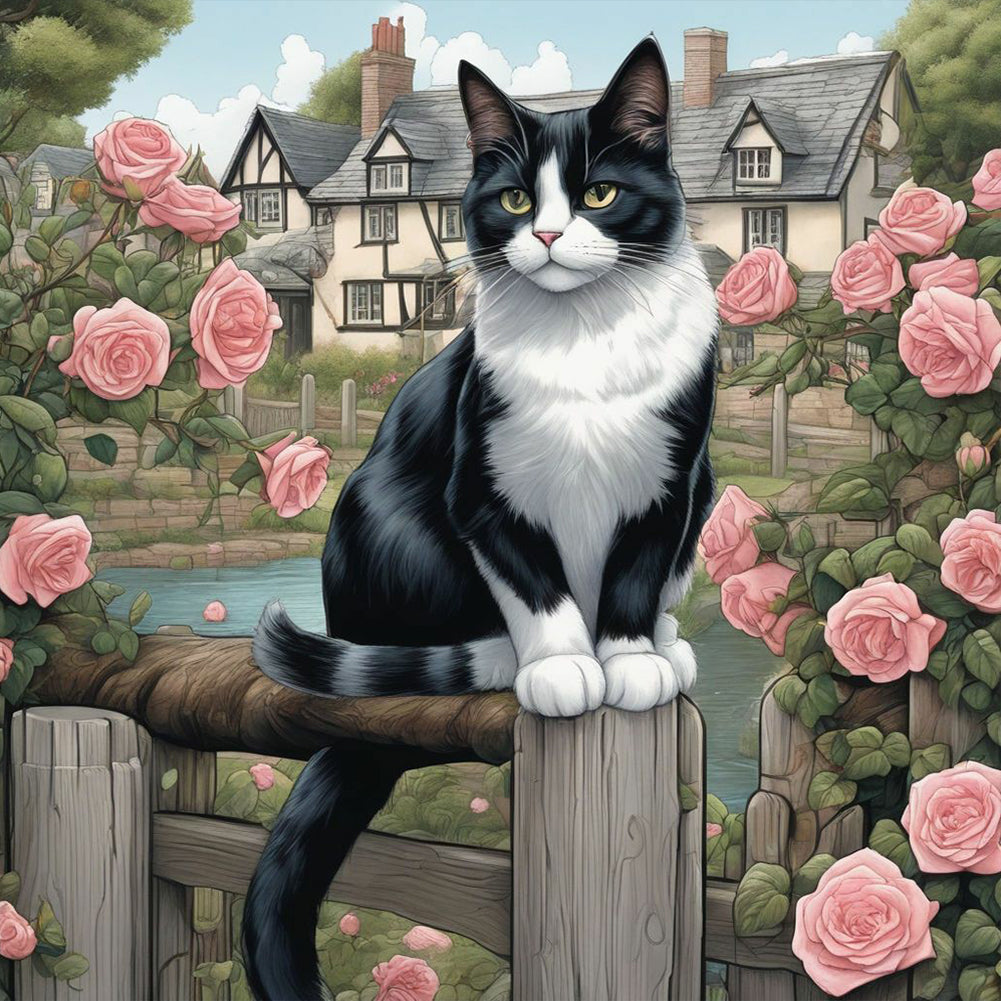 Diamond Painting - Full Round - country cat (30*30CM)
