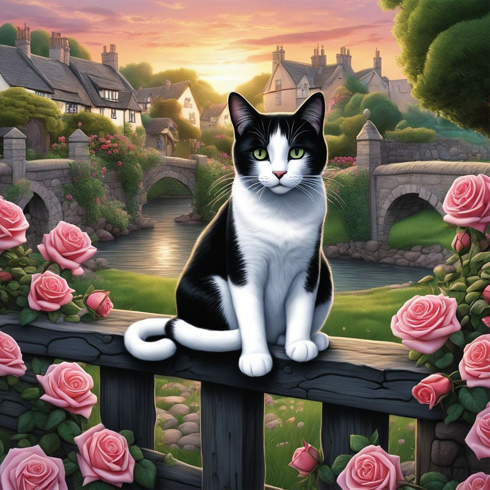 Diamond Painting - Full Round - small town cat (30*30CM)