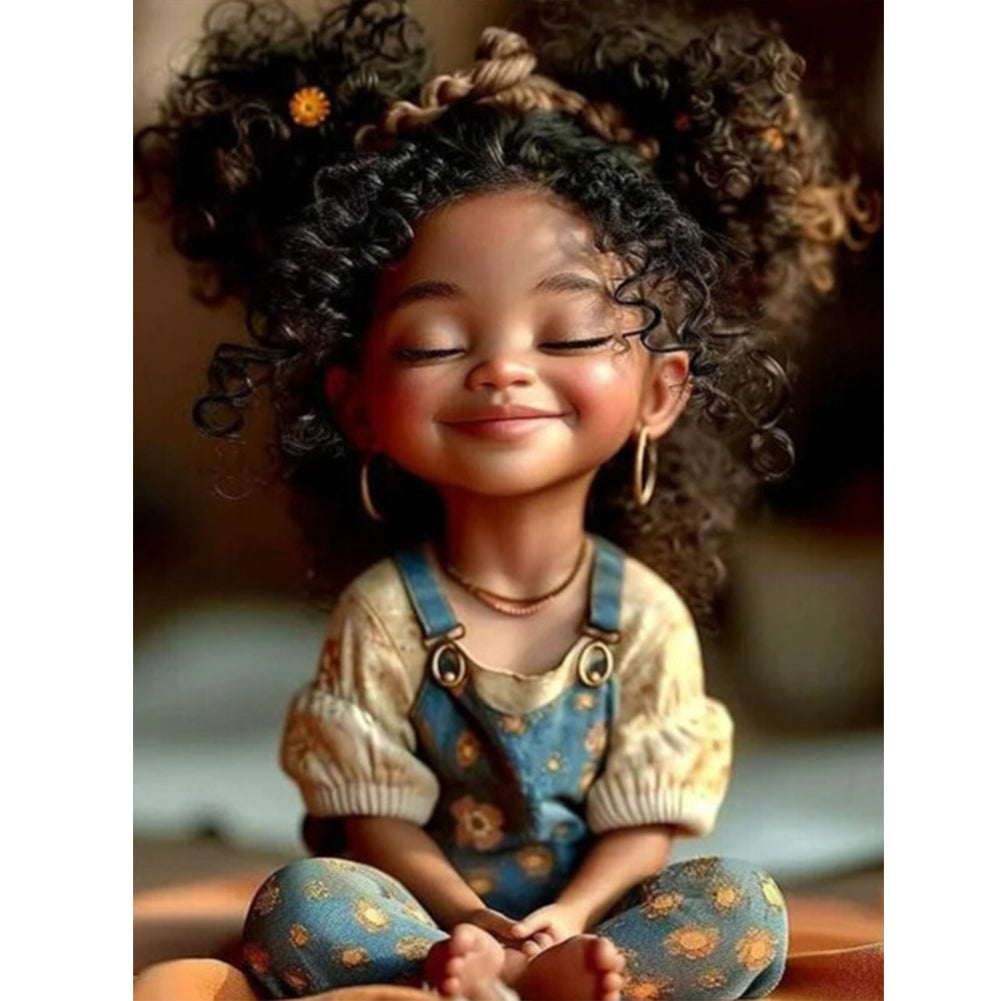 Diamond Painting - Full Round - smiling girl (30*40CM)