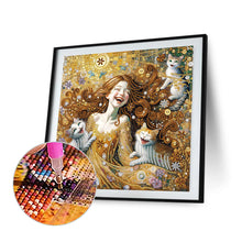 Load image into Gallery viewer, Diamond Painting - Partial Special Shaped - Children&#39;s Day Girl Kitten Dandelion Fantasy Children&#39;s World (40*40CM)
