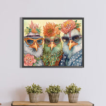 Load image into Gallery viewer, Diamond Painting - Partial Special Shaped - Three cool chickens (50*40CM)
