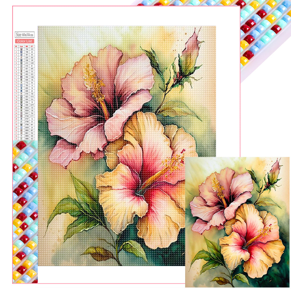 Diamond Painting - Full Square - hibiscus flower (40*50CM)