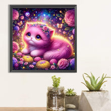 Load image into Gallery viewer, Diamond Painting - Full Square - purple cat (40*40CM)

