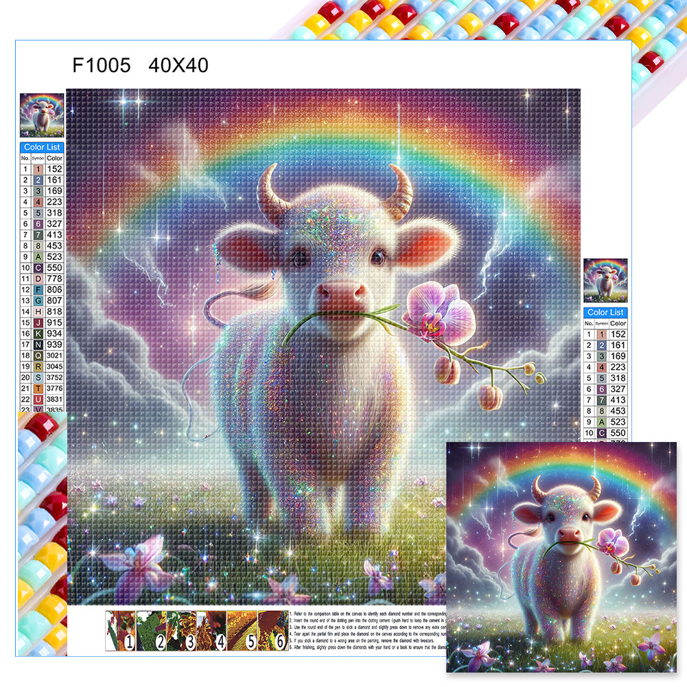 Diamond Painting - Full Square - White cow (40*40CM)