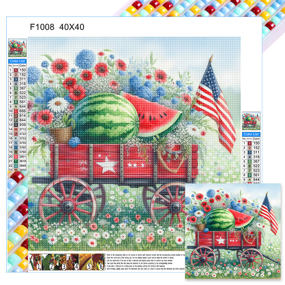Diamond Painting - Full Square - Independence Day Watermelon Garden (40*40CM)