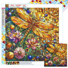 Load image into Gallery viewer, Diamond Painting - Full Square - glass art dragonfly (40*40CM)
