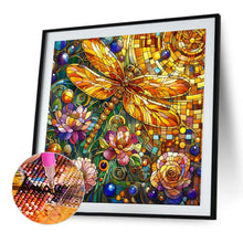 Load image into Gallery viewer, Diamond Painting - Full Square - glass art dragonfly (40*40CM)
