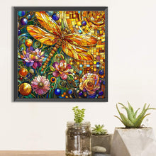 Load image into Gallery viewer, Diamond Painting - Full Square - glass art dragonfly (40*40CM)
